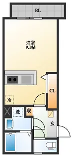 Apartment Grus 山王通り【3階】の間取り