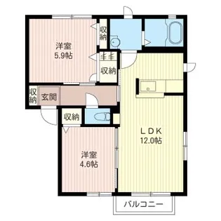 ライズプラミネントB【2階】の間取り
