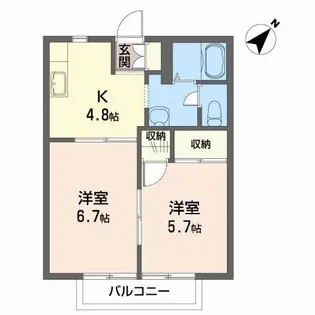 ザ・ハウスメイプル【2階】の間取り