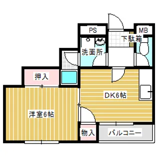 ハイツミッドランド【2階】の間取り