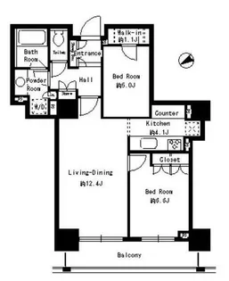 パークタワー芝浦ベイワード アーバンウイング【14階】の間取り