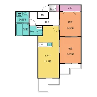 レジデンス翁【1階】の間取り