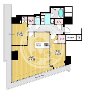 Brillia Tower 堂島【17階】の間取り