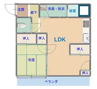 リバティ西片貝【1階】の間取り