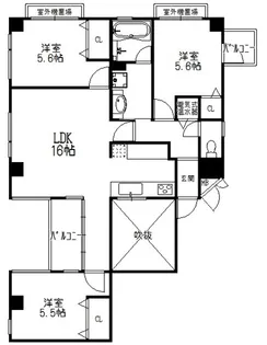 兵庫県芦屋市大桝町【マンション】の間取り