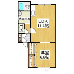 コーポオアシス【1階】の間取り