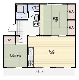 上中ノ原団地3号棟【5階】の間取り