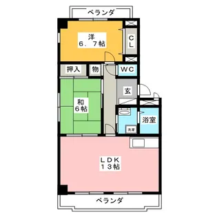 グランメールふじみII【4階】の間取り