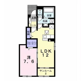 パピィエースリー【1階】の間取り