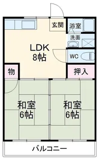 サンハイツ喜代住【1階】の間取り