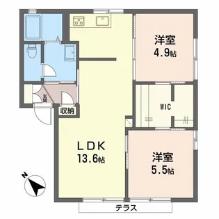 ファンテジー旭ヶ丘B【1階】の間取り