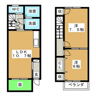 岐阜県加茂郡川辺町下川辺【一戸建】の間取り