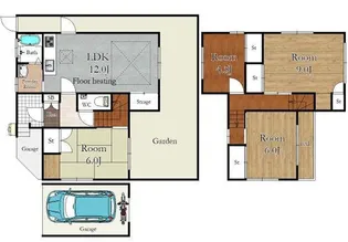 大阪府豊中市上野東1【一戸建】の間取り