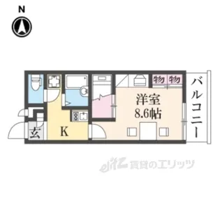レオパレスサンコート学園前B【2階】の間取り