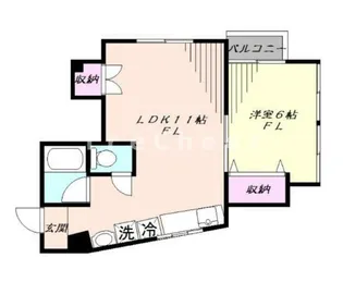 1LDKの間取り画像