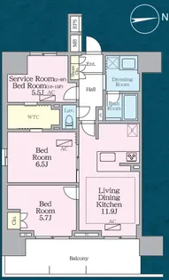 ラグゼナ八王子寺町【13階】の間取り