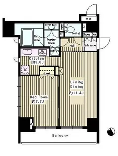 パークルージュ赤坂檜町【11階】の間取り