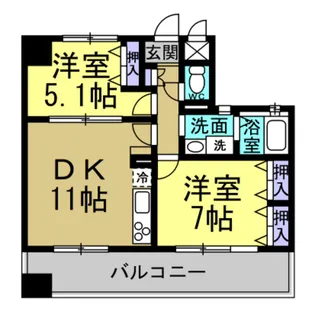 サンライズエモト【2階】の間取り