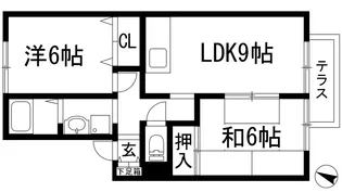 プランドール南花屋敷【1階】の間取り