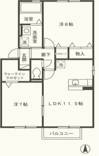 ルピナ大北C【2階】の間取り