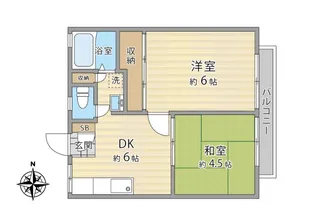 ハイツ朋栄【1階】の間取り