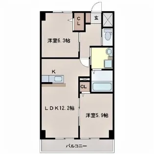 シーテラス【6階】の間取り