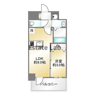 プレサンス神戸水木通ルミエス【9階】の間取り