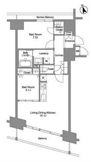 コンフォリア芝浦バウハウス【8階】の間取り
