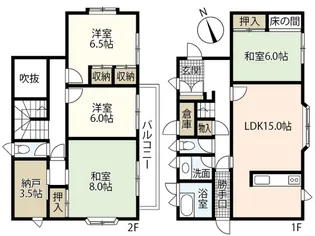 広島県広島市西区古江東町【一戸建】の間取り