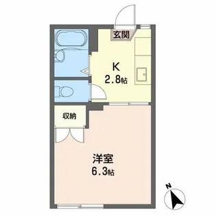 ガーデンハイツ関山【2階】の間取り