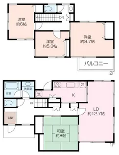 神奈川県横浜市金沢区富岡西1【一戸建】の間取り
