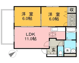 ボナールコスゲA【1階】の間取り