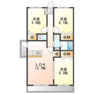 ビューコートまるたか【7階】の間取り