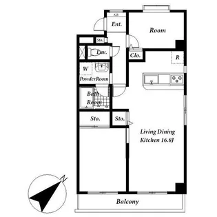 ジョワイユ用賀【1階】の間取り