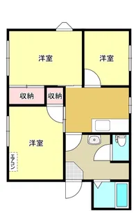 エコーハイツ緑ヶ丘B【1階】の間取り
