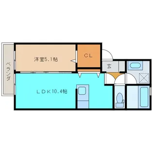 宮崎県都城市立野町【アパート】の間取り