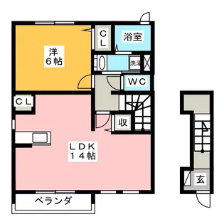 ルミーナ川前【1階】の間取り