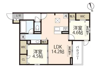TORISIA庚午中【2階】の間取り