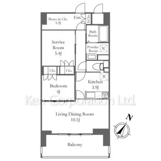 リーラ横浜川和町【4階】の間取り