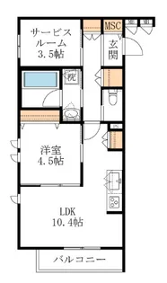 UPFIELD【3階】の間取り