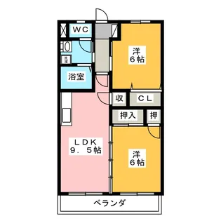 ロイヤルシティ豊田 A棟【2階】の間取り