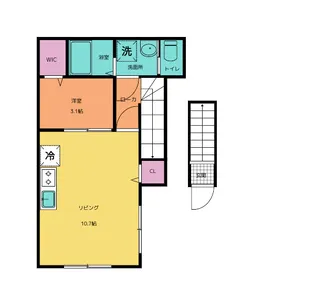 小田原8丁目新築アパート【2階】の間取り