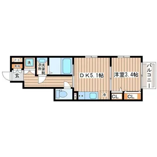 ラクラス福田町【1階】の間取り