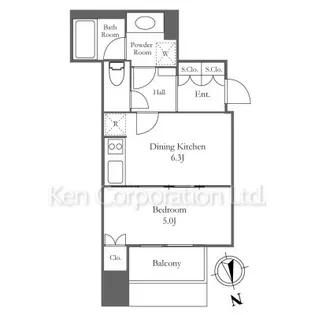 ウエストパークタワー池袋【13階】の間取り