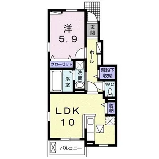 ウッドパークII B【1階】の間取り