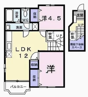 サンライトカーサI【2階】の間取り