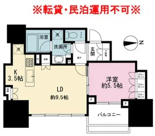 クラッシィスイート・ジオ東麻布【6階】の間取り