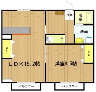 サニーヒル玉城B【1階】の間取り