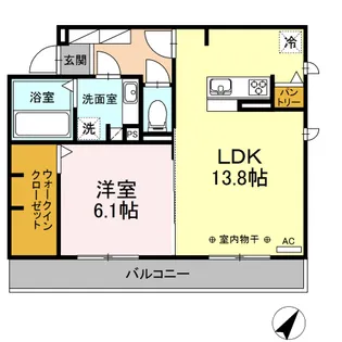 ドルチェ南八幡A【2階】の間取り