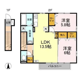 ジュレーム西石井 B棟【2階】の間取り